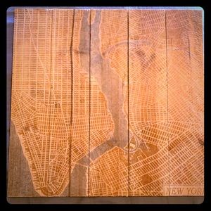 Wooden NYC street sign